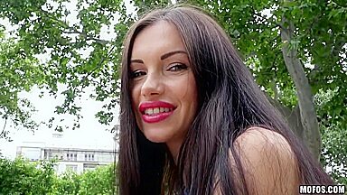 Russian Brunette Fucks Outdoors - Sasha Rose