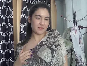 Pavla gets naked and enjoys her hairy pussy